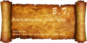 Bartakovics Teónia névjegykártya